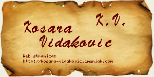 Kosara Vidaković vizit kartica